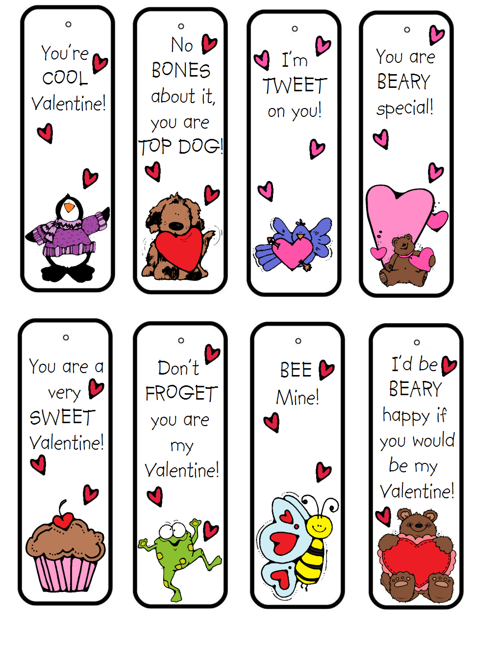 Free Valentines Day Bookmark Printables PrintableValentine