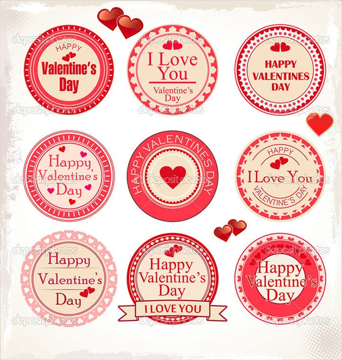 36 Printable Valentines Labels PSD Designs Free Premium Templates