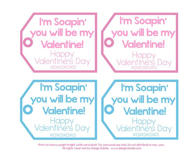 A Valentine For Your Kids I m Soapin You Will Be My Valentine 
