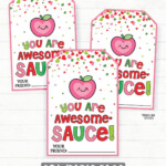 Applesauce Valentine Awesome Sauce Valentine Tags Apple Etsy