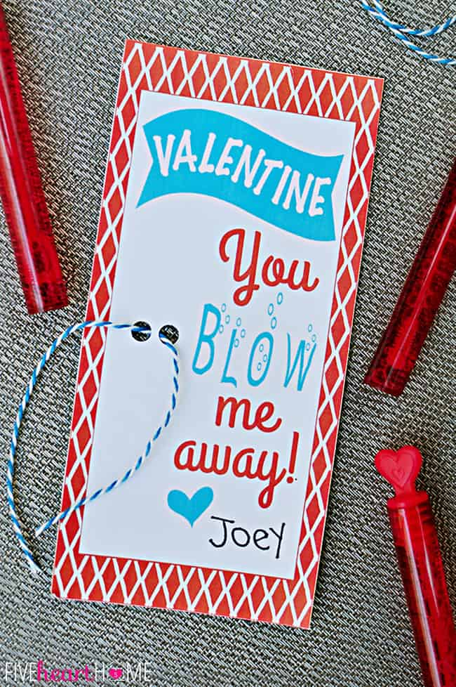 Bubbles Valentines Free Printable Valentine You Blow Me Away 