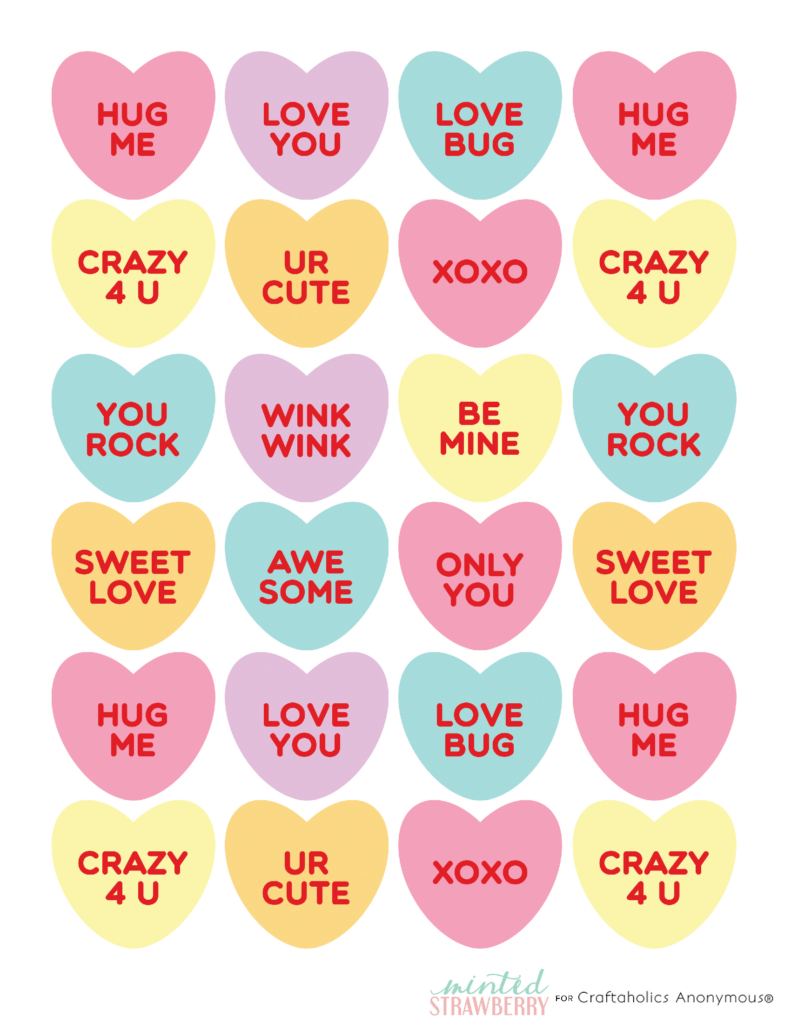 Candy heart printable pdf Pop Stickers Heart Printable Print Stickers