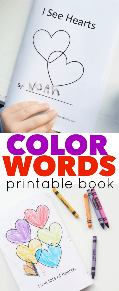 Color Words Printable Book For Valentine s Day I Can Teach My Child 