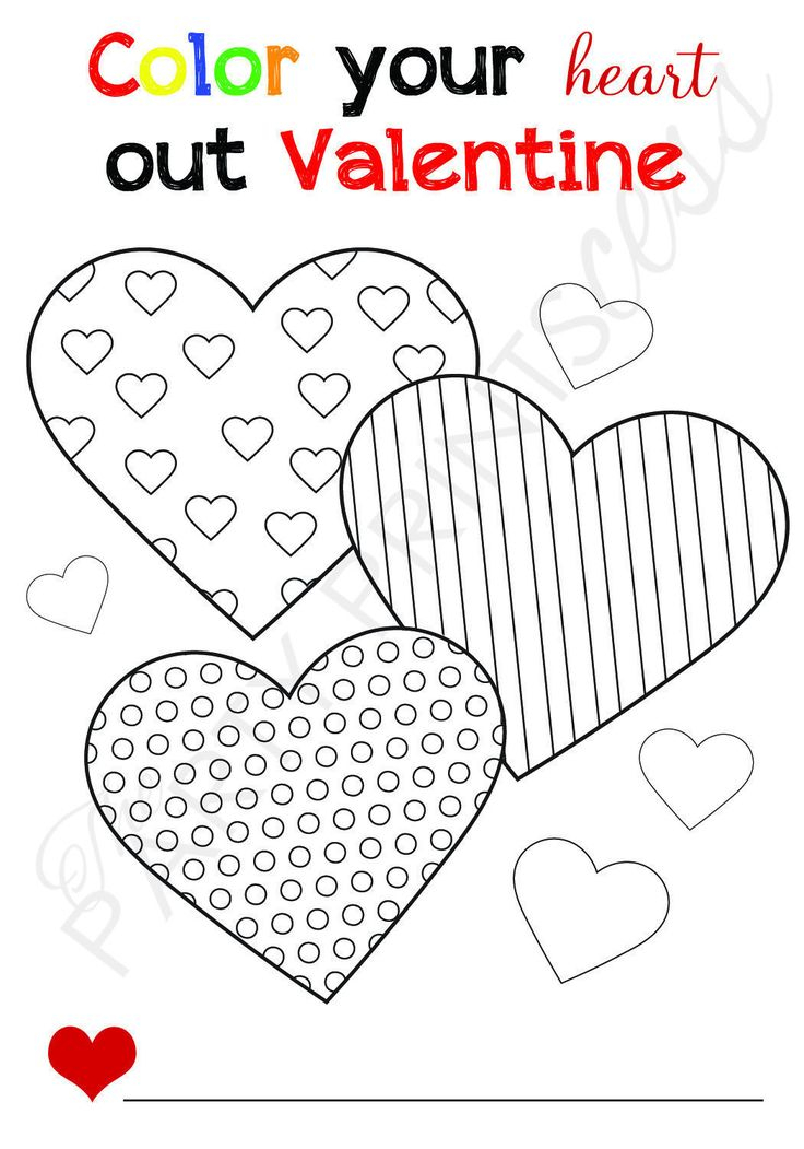 Color Your Heart Out Valentine s Day Cards INSTANT DOWNLOAD By