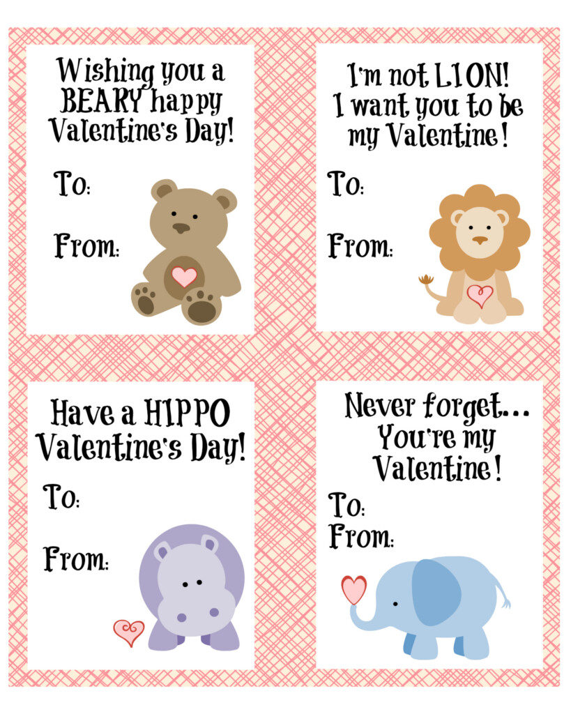 Cute Animal Valentine s Day Cards Free Printable 