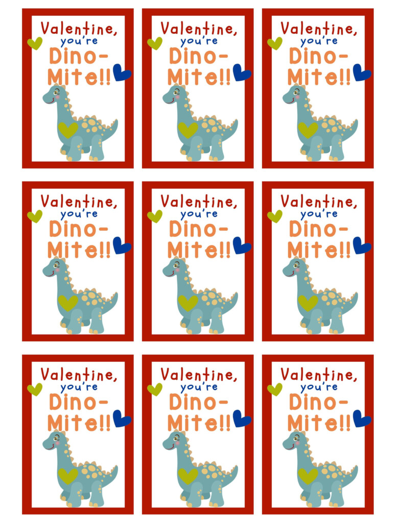 Dino Mite Valentine s Day Dinosaur Printable Your Everyday Family 