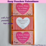 East Coast Mommy Last Minute Teacher Valentines with Free Printable Tags