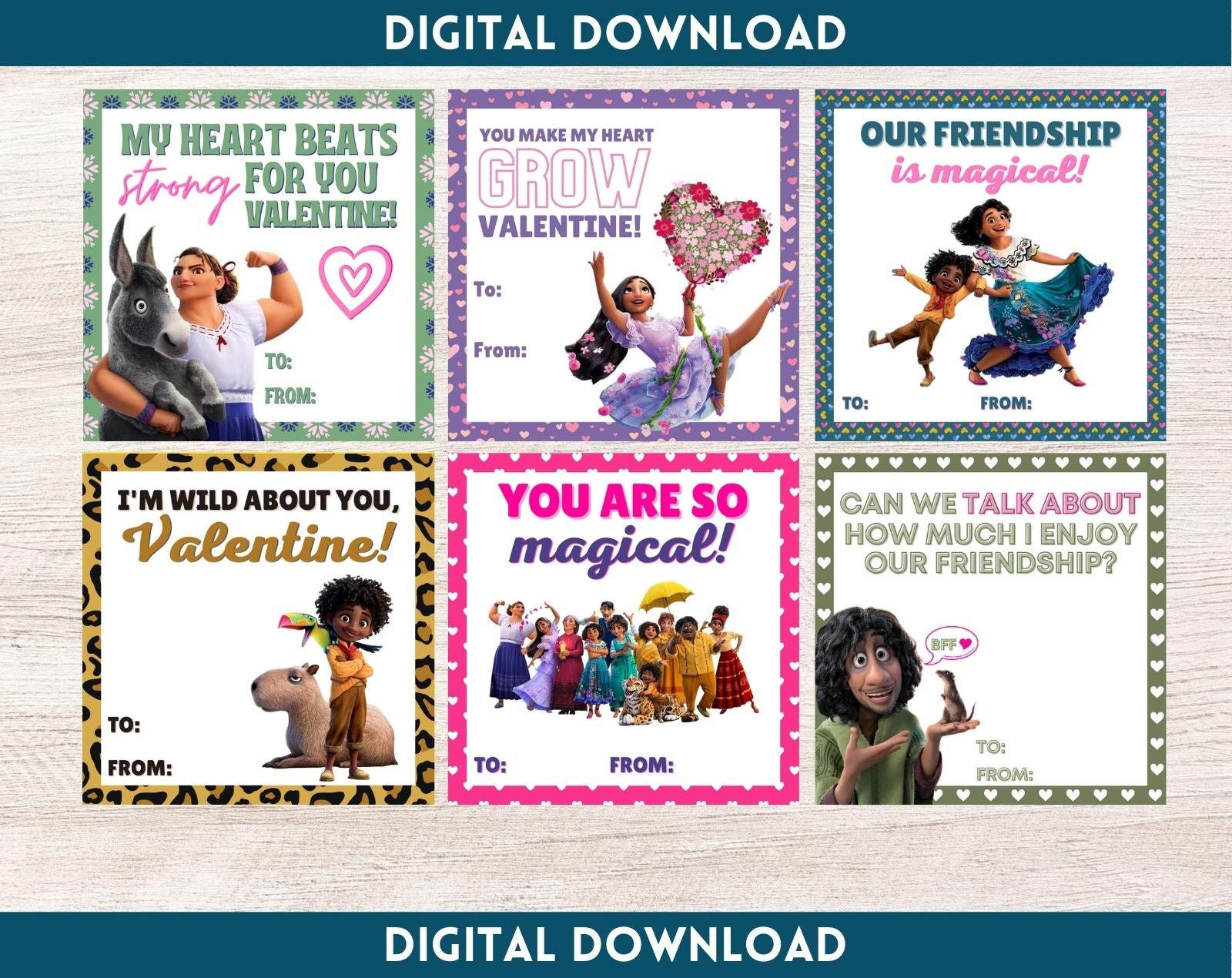 Encanto Valentine s Day Cards Instant Digital Download Etsy In 2022 