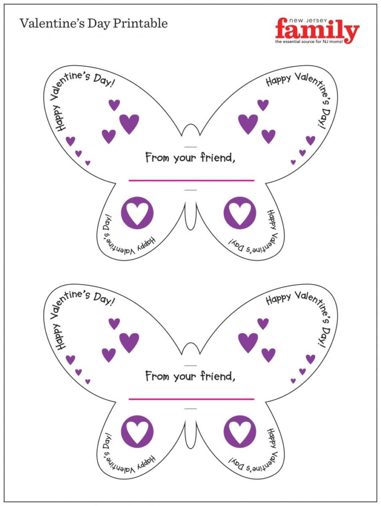 Free Butterfly Valentine Printable NJ Family Valentines Printables 