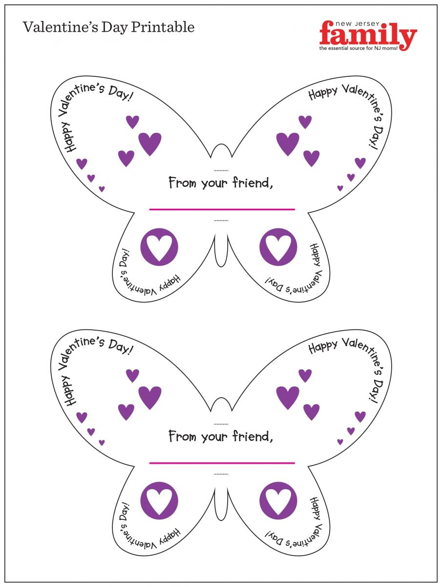 Free Butterfly Valentine Printable NJ Family Valentines Printables 