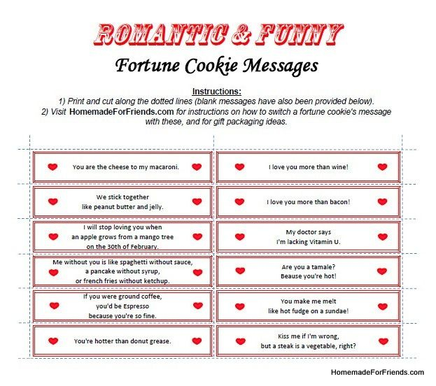 Free Downloadable Template For Romantic And Funny Fortune Cookie 