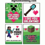 Free Minecraft Valentine s Day Cards Printables Minecraft Valentines