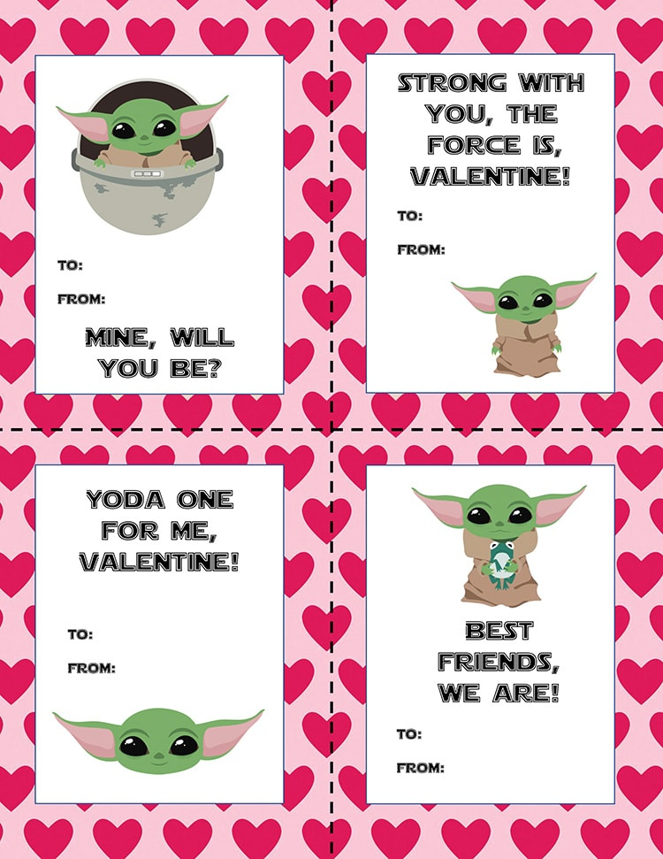 Free Printable Baby Yoda Valentines Happiness Is Homemade