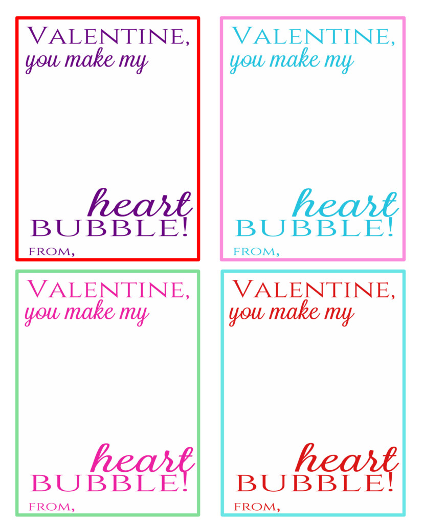 Free Printable Bubble Valentines Leah With Love