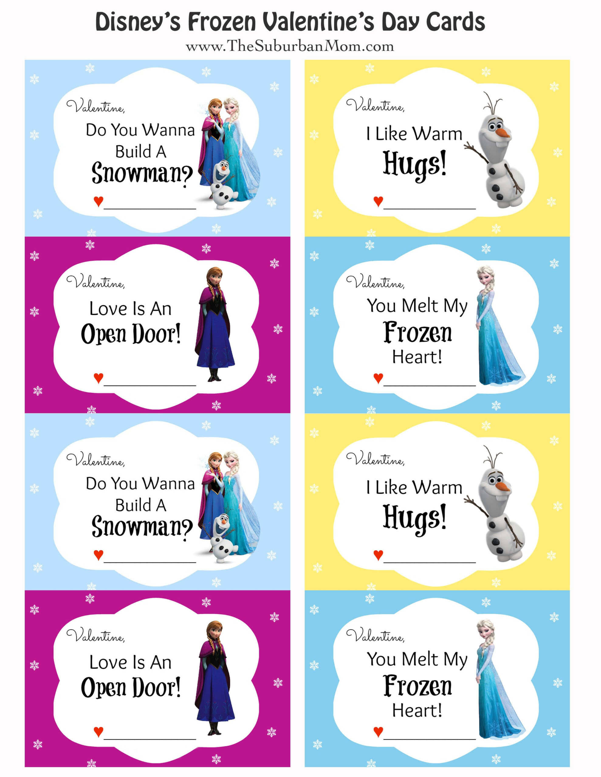 FREE Printable Disney Frozen Valentine s Day Cards TheSuburbanMom