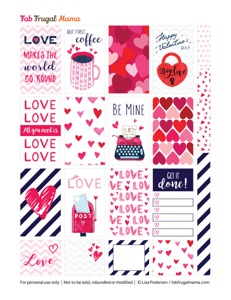 Free Printable Happy Planner Valentine Stickers Fab Frugal Mama