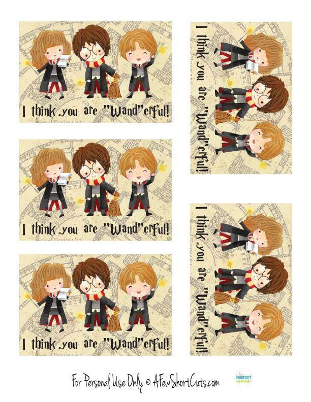 FREE Printable Harry Potter Valentines Day Cards A Few Shortcuts