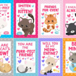 Free Printable Kitten Valentines Valentine s Cards For Kids