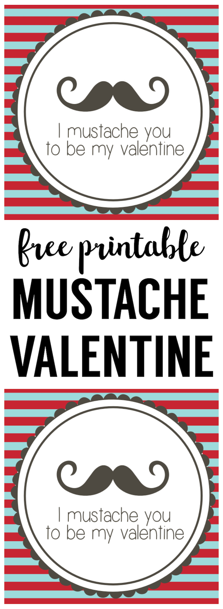 Free Printable Mustache Valentines Paper Trail Design