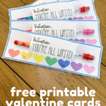Free Printable Pencil Valentine s Day Cards In 2020 Free Printable