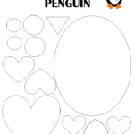 Free Printable Simple Heart Penguin Art Project Valentines Art