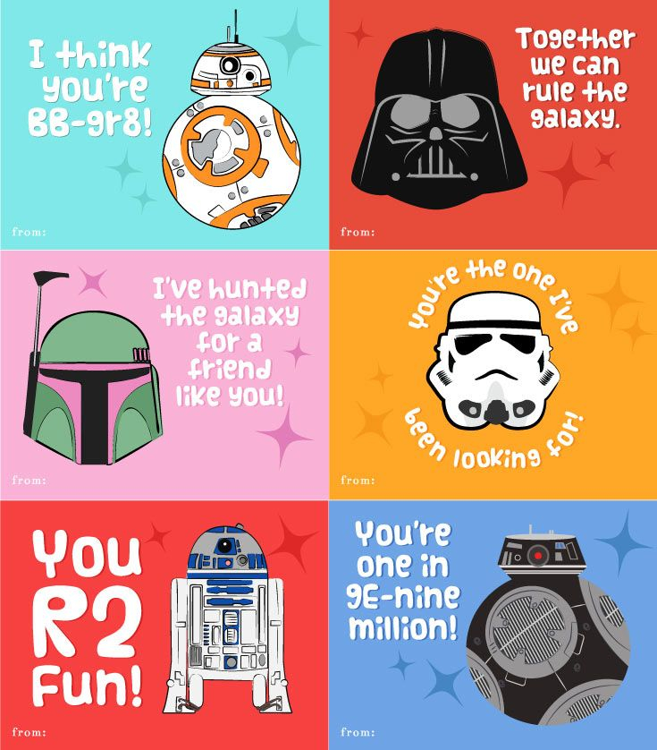 Free Printable Star Wars Valentines Every Fan Will Want Star Wars 