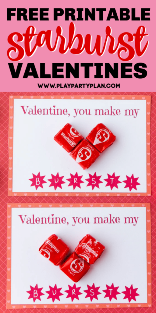 Free Printable Starburst Valentines Play Party Plan Starburst 