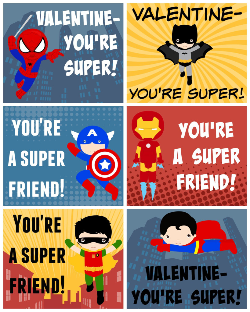 Free Printable Superhero Valentines Superhero Valentines Valentines 