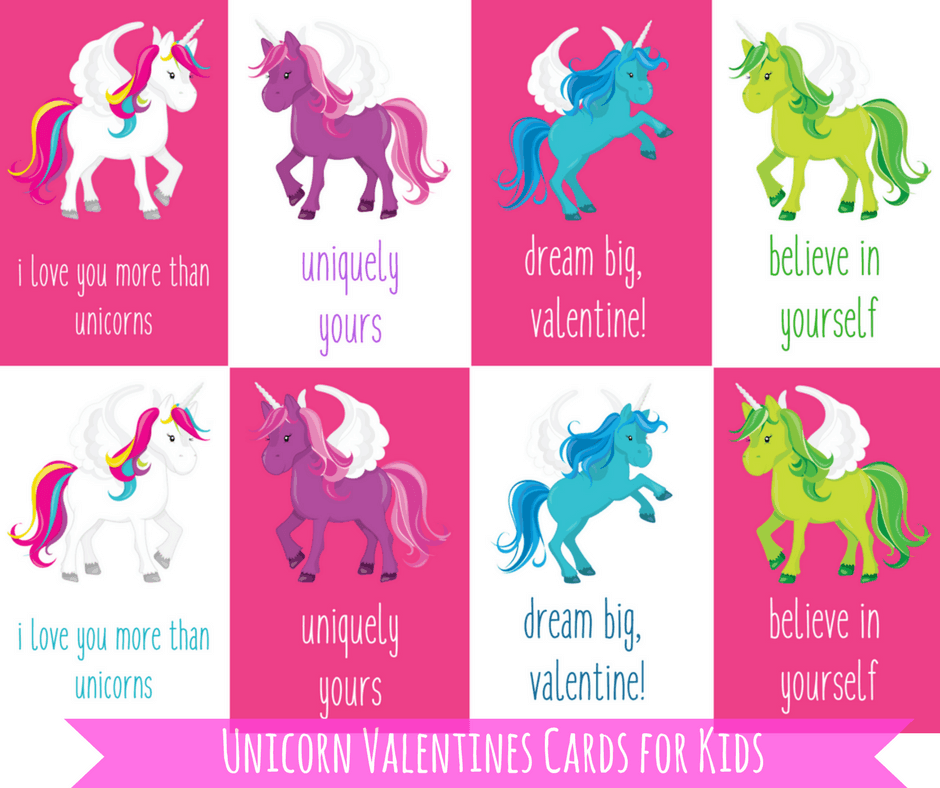 Free Printable Unicorn Valentines Cards For Kids Unicorn Valentine