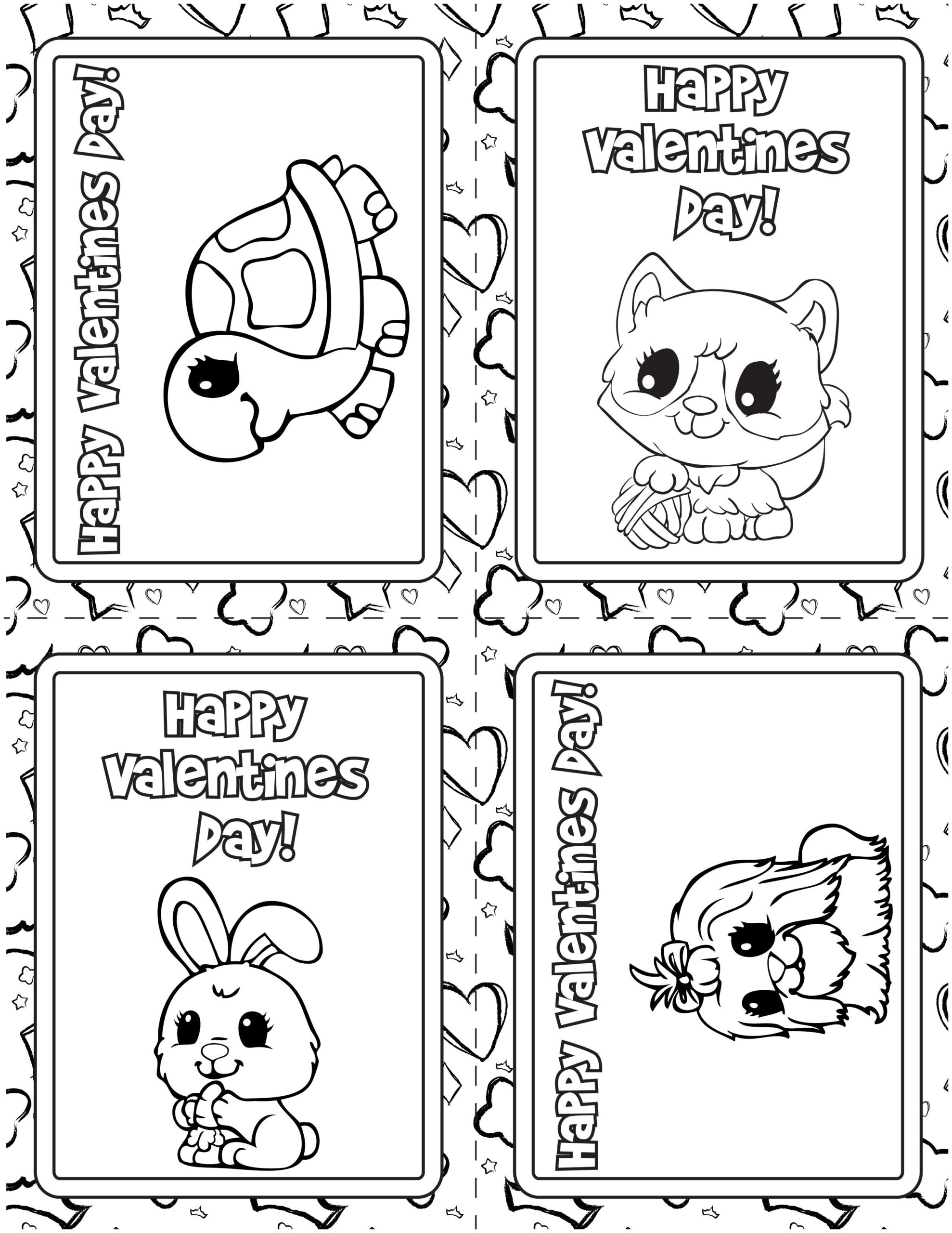 Free Printable Valentine Cards To Color Printable Valentine Cards For 