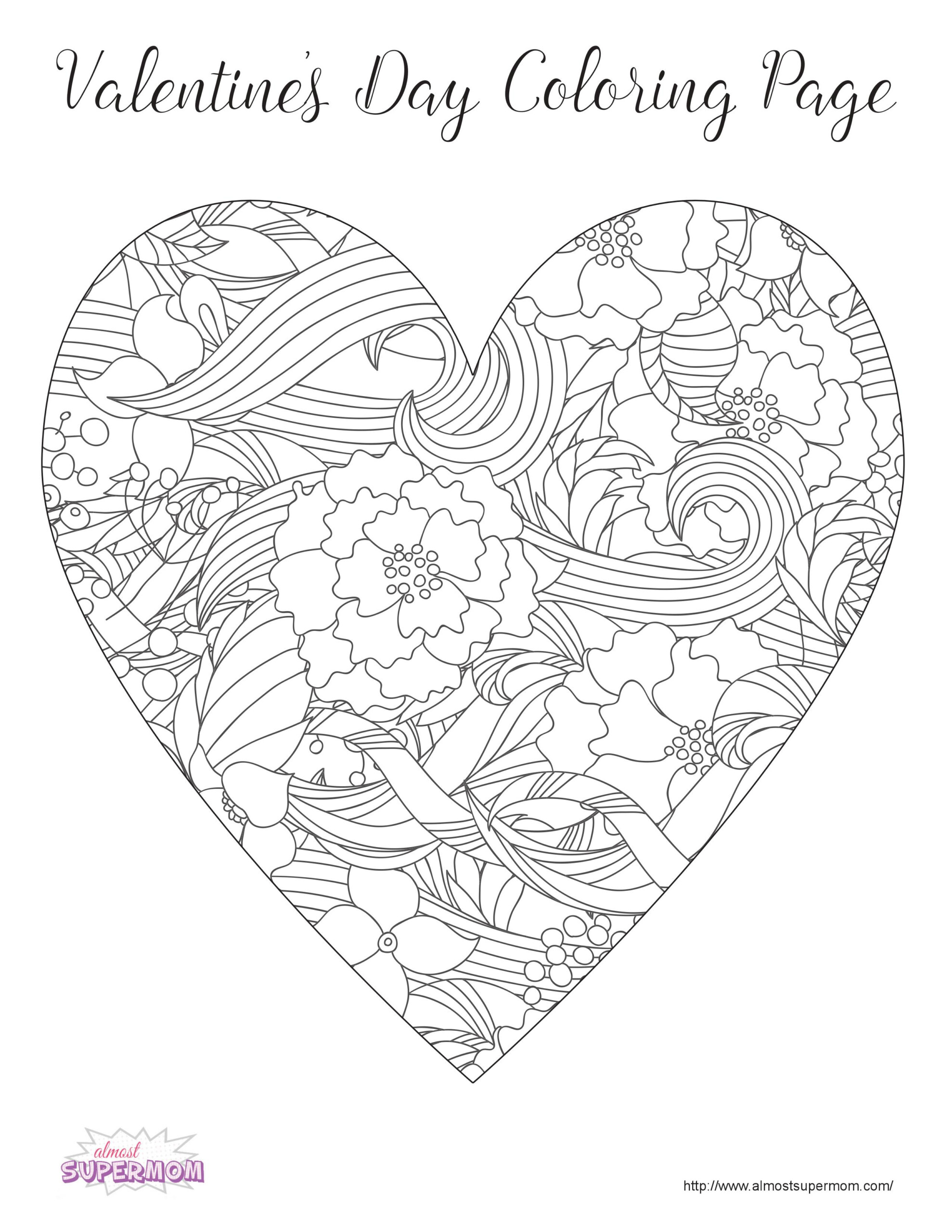 FREE Valentine s Day Coloring Pages For Grown Ups Almost Supermom