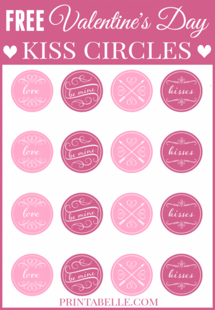 Free Valentine s Day Hershey s Kiss Circles Free Valentine 