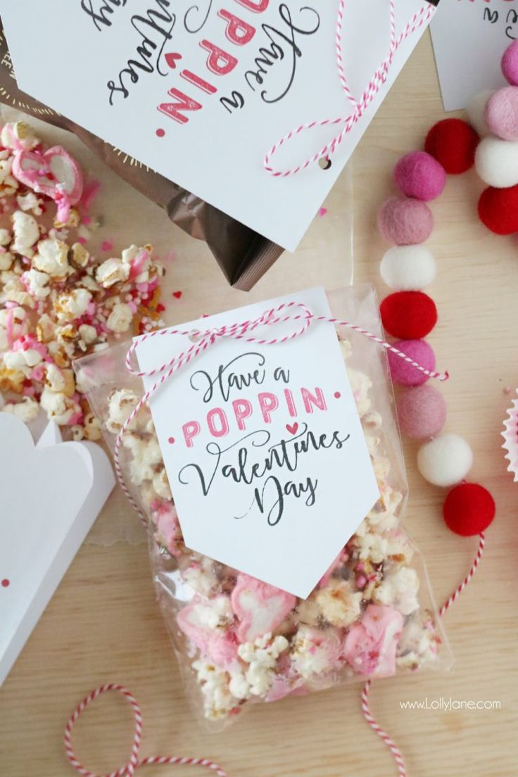 Free Valentine s Day Popcorn Tag Recipe Valentines Printables Free 