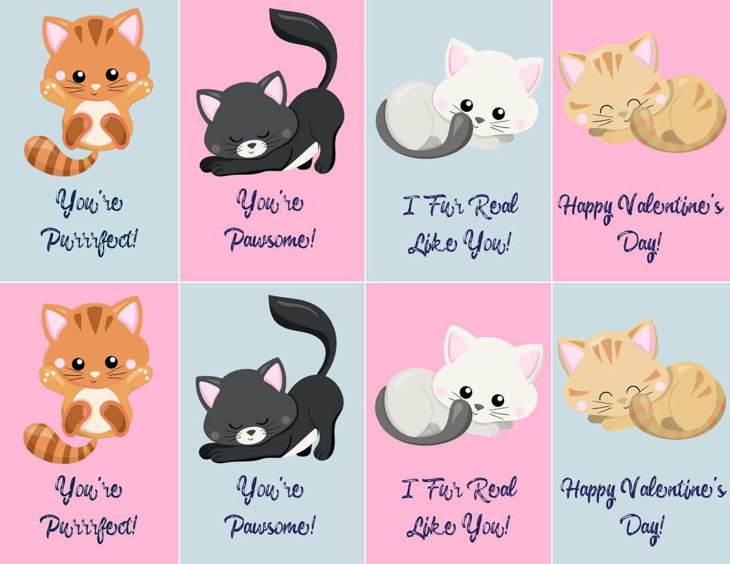 Free Valentine s Day Printables Valentines Day Cat School Valentine 