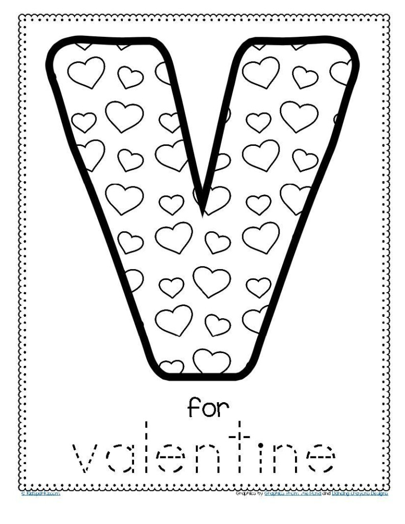 FREE Valentine s Day Tracing And Coloring Prntable preschool 