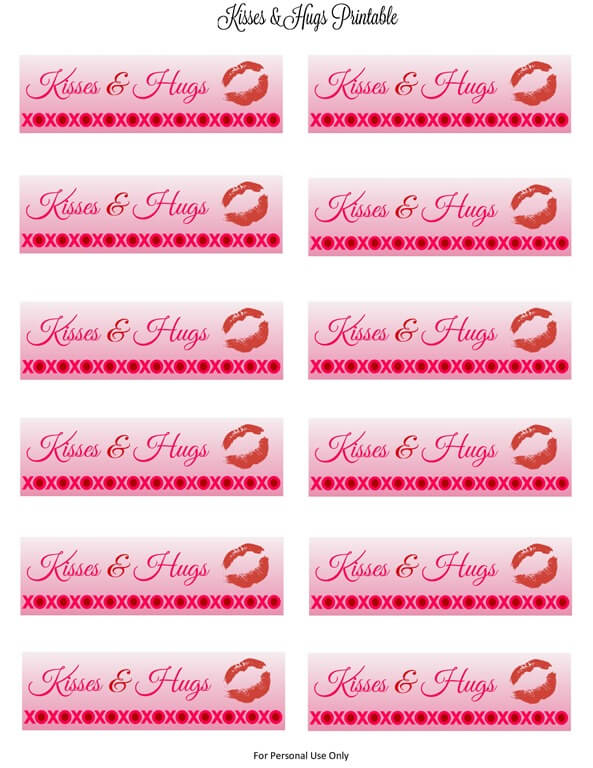 Freebie Friday Kisses Hugs Valentine s Day Printable