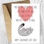 Funny Printable Valentine Valentine s Day Dad Card Cat