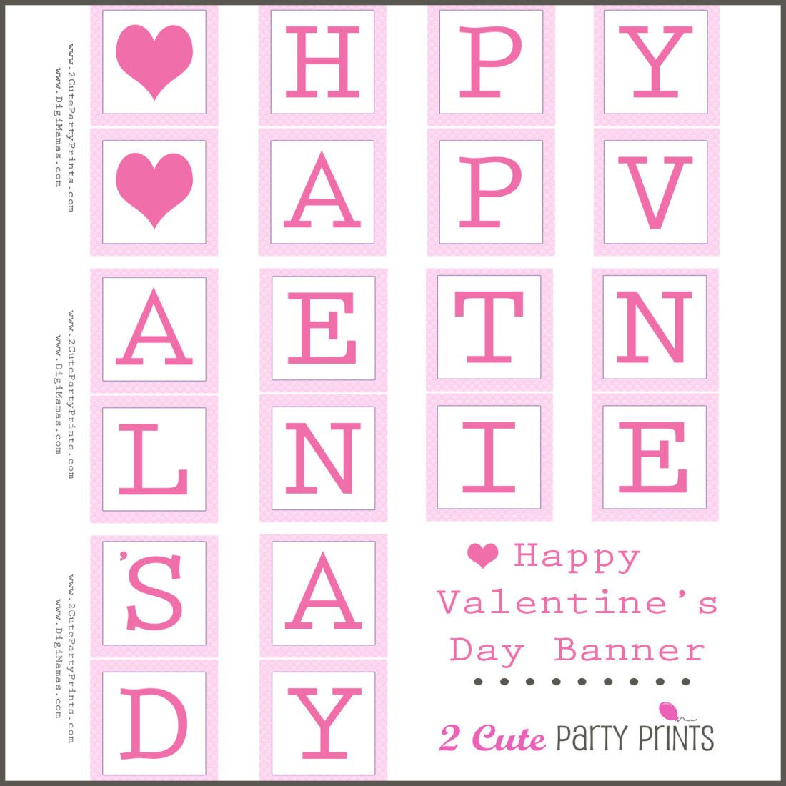 Happy Valentine s Day Banner Printable Printable Banner Happy 