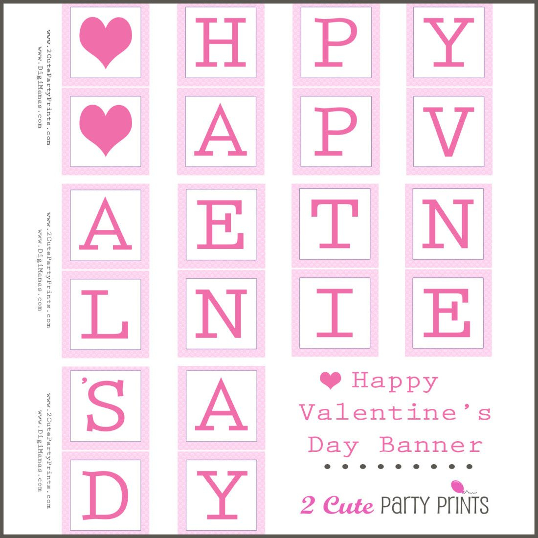 Happy Valentine s Day Banner Printable Printable Banner Happy