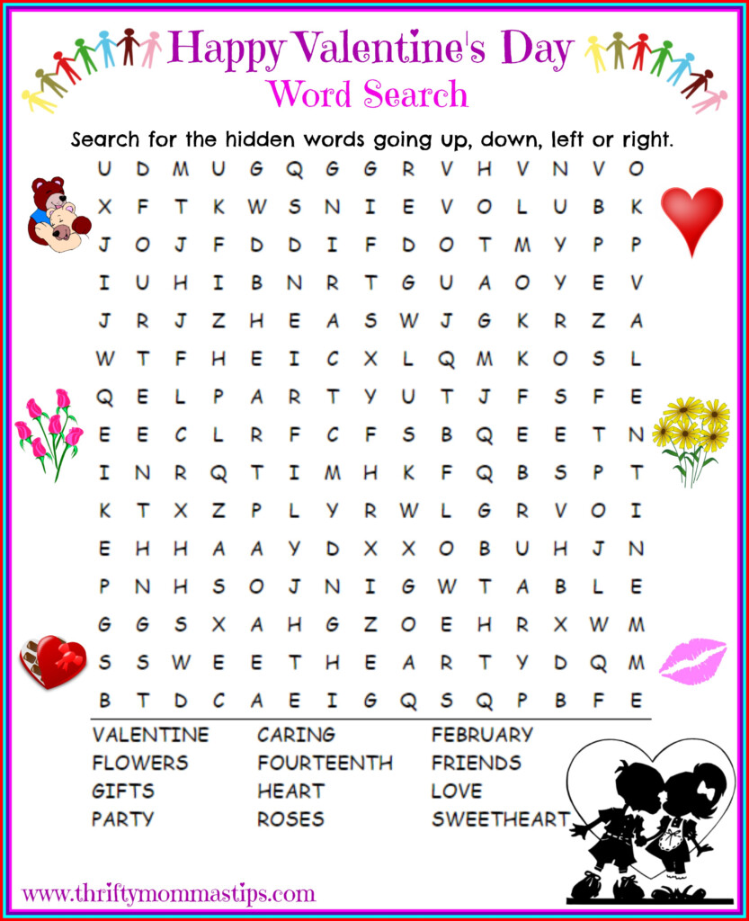 Happy Valentine s Day Word Search Printable Thrifty Mommas Tips