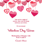 Hearts Valentine Printable Invite Printable Invitation Kits