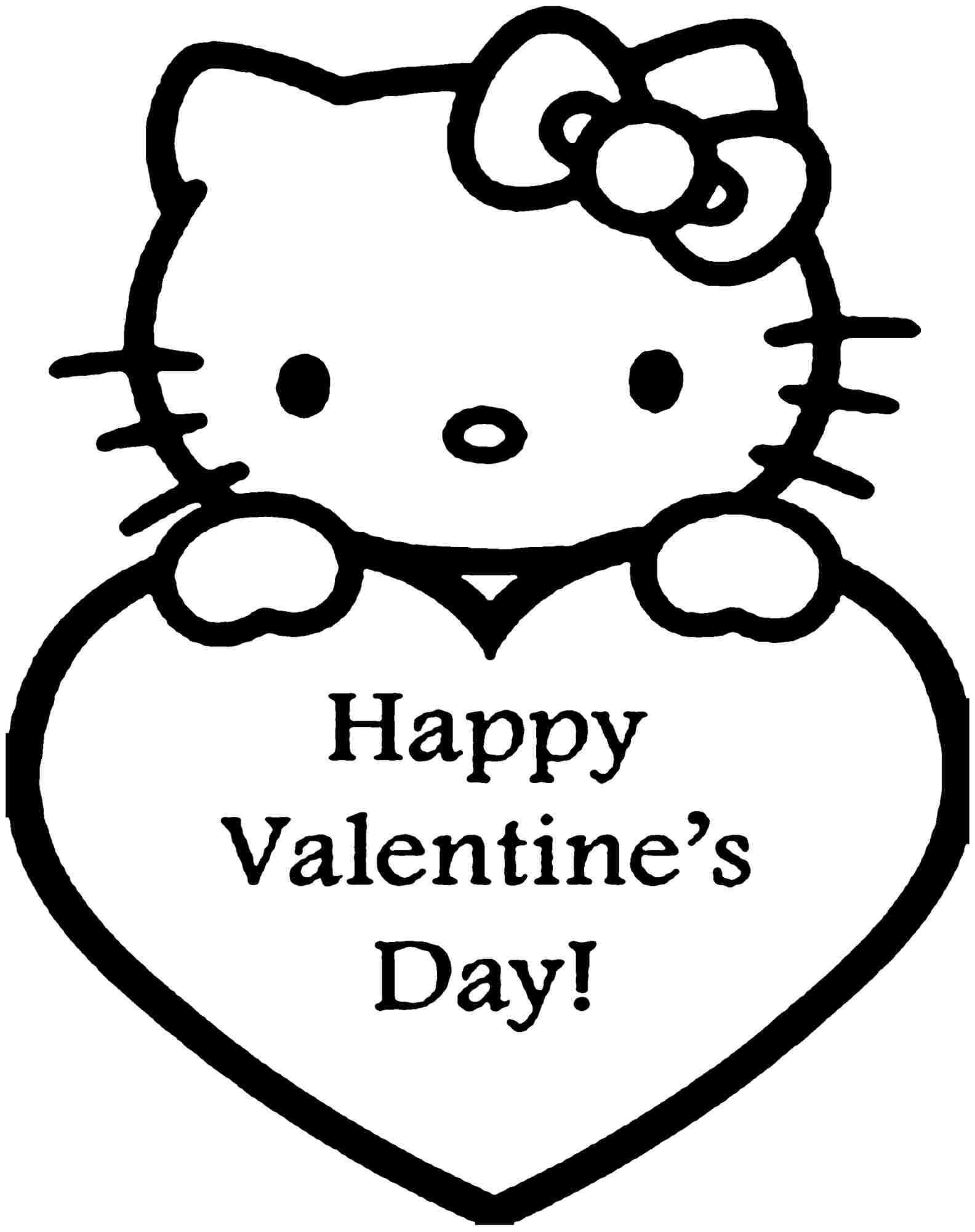 Hello Kitty Valentine Coloring Pages Valentines Day Coloring Page 