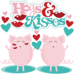 Hogs Kisses SVG Scrapbook Files Cute Svg Cuts Valentines Day Svg File