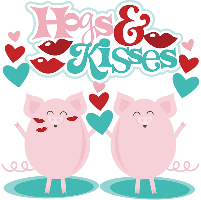 Hogs Kisses SVG Scrapbook Files Cute Svg Cuts Valentines Day Svg File 