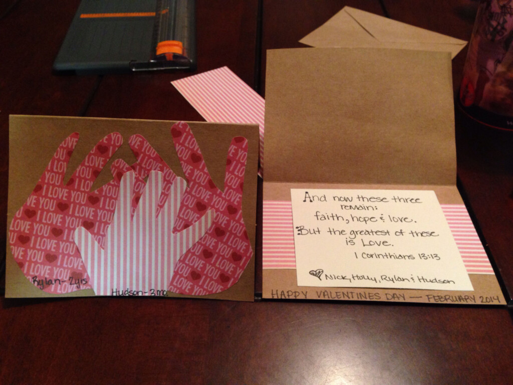 Homemade Handprint Valentines Card For Grandparents Valentines Cards 
