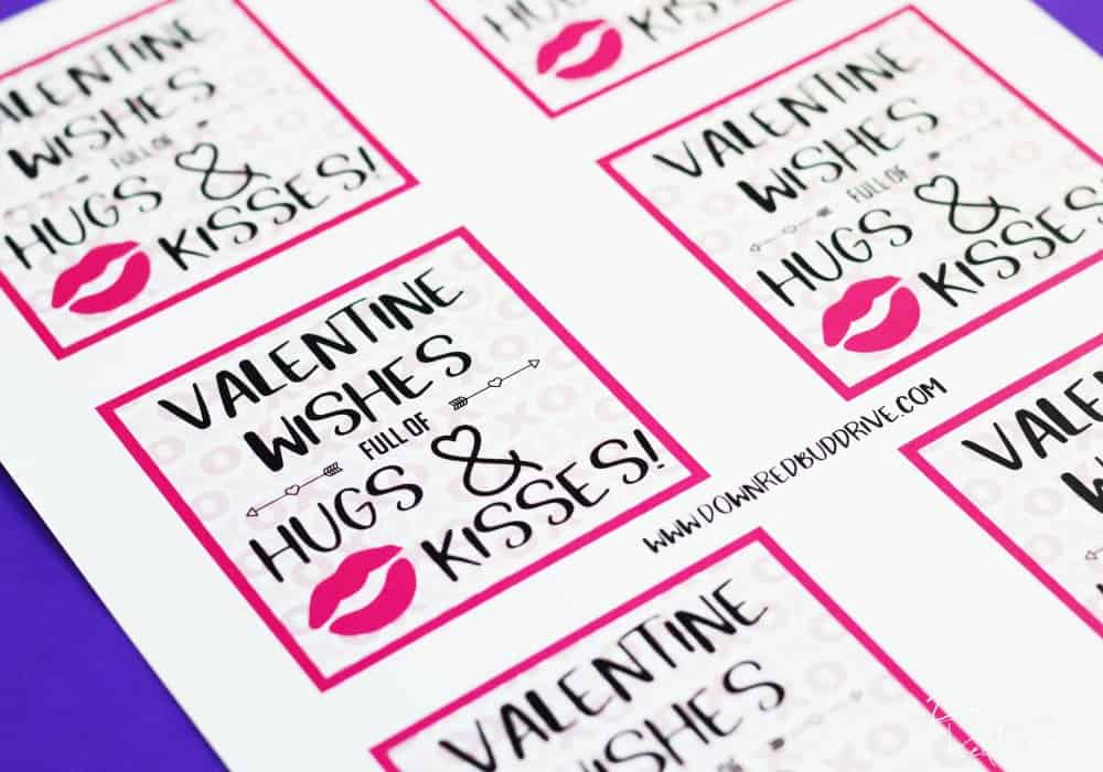 Hugs And Kisses Valentines Free Printable Valentines