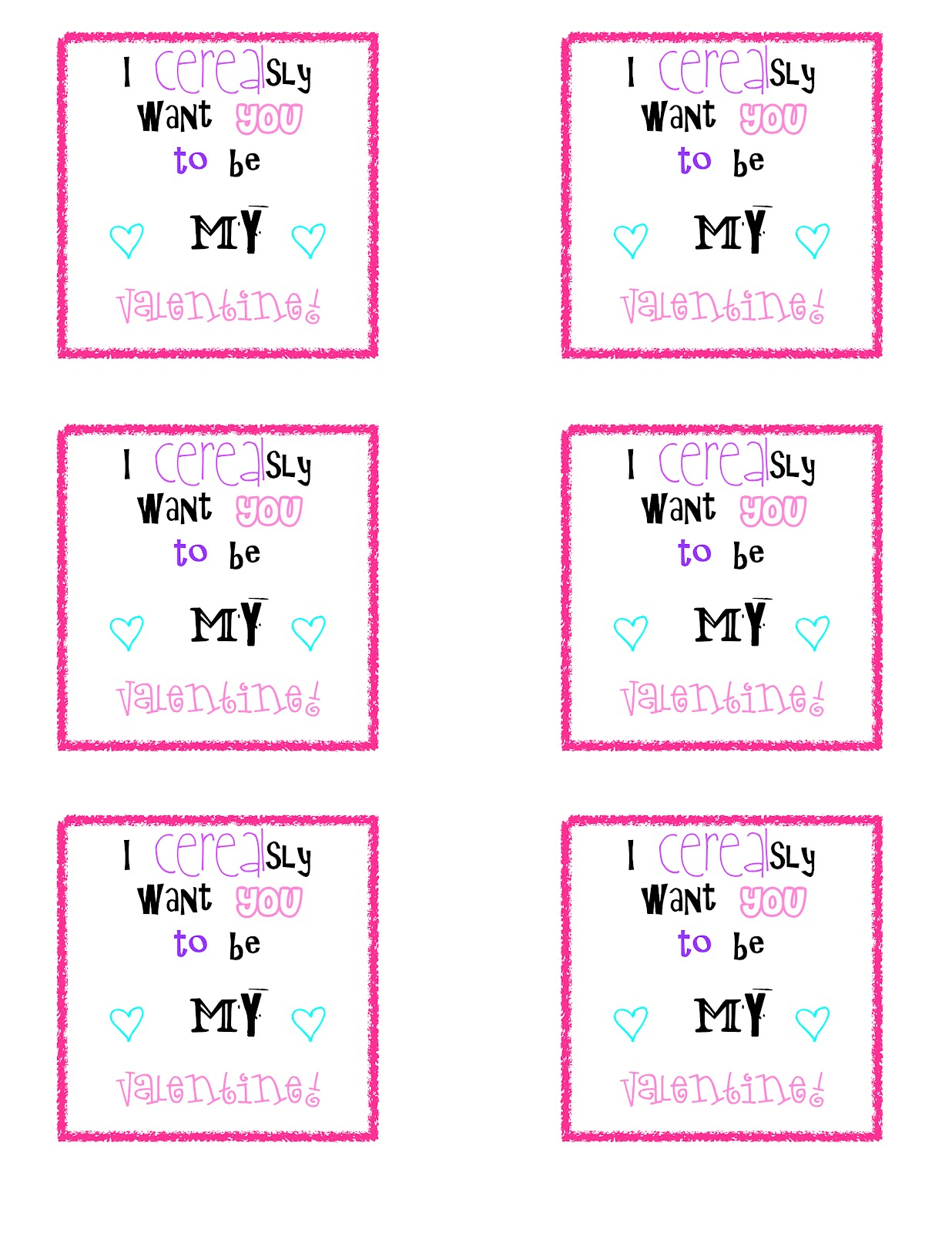 I CEREALsly Want You To Be My Valentine Free Printable A Sparkle Of 