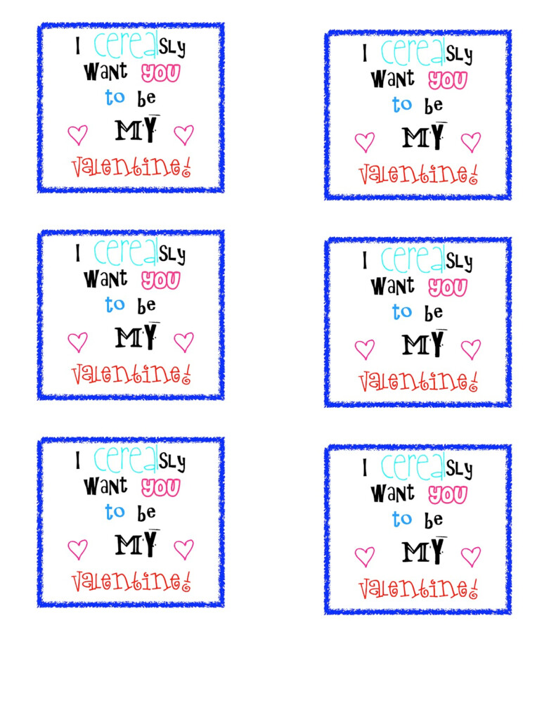 I CEREALsly Want You To Be My Valentine Free Printable A Sparkle Of 