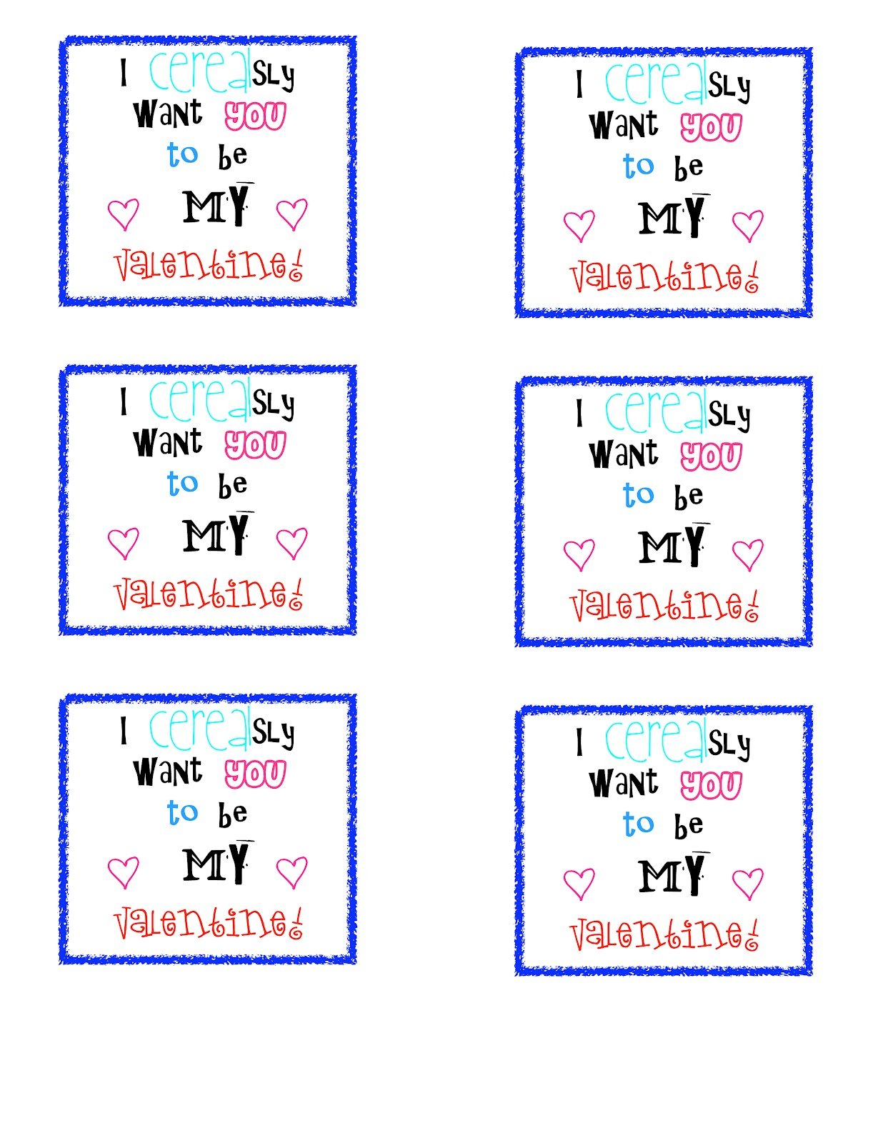 I CEREALsly Want You To Be My Valentine Free Printable A Sparkle Of