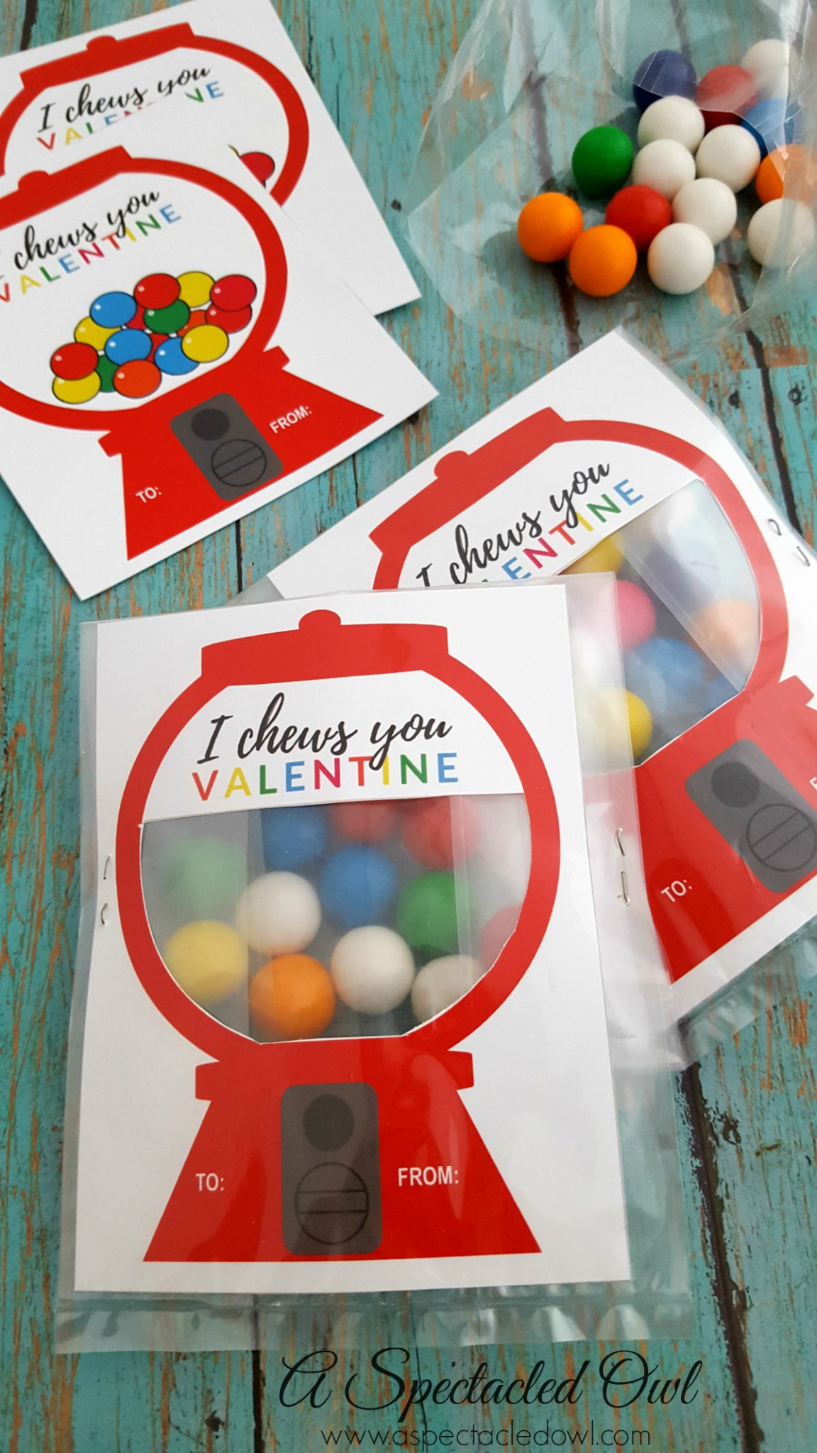  I Chews You Gumball Machine Valentine s Day Card Printable A 